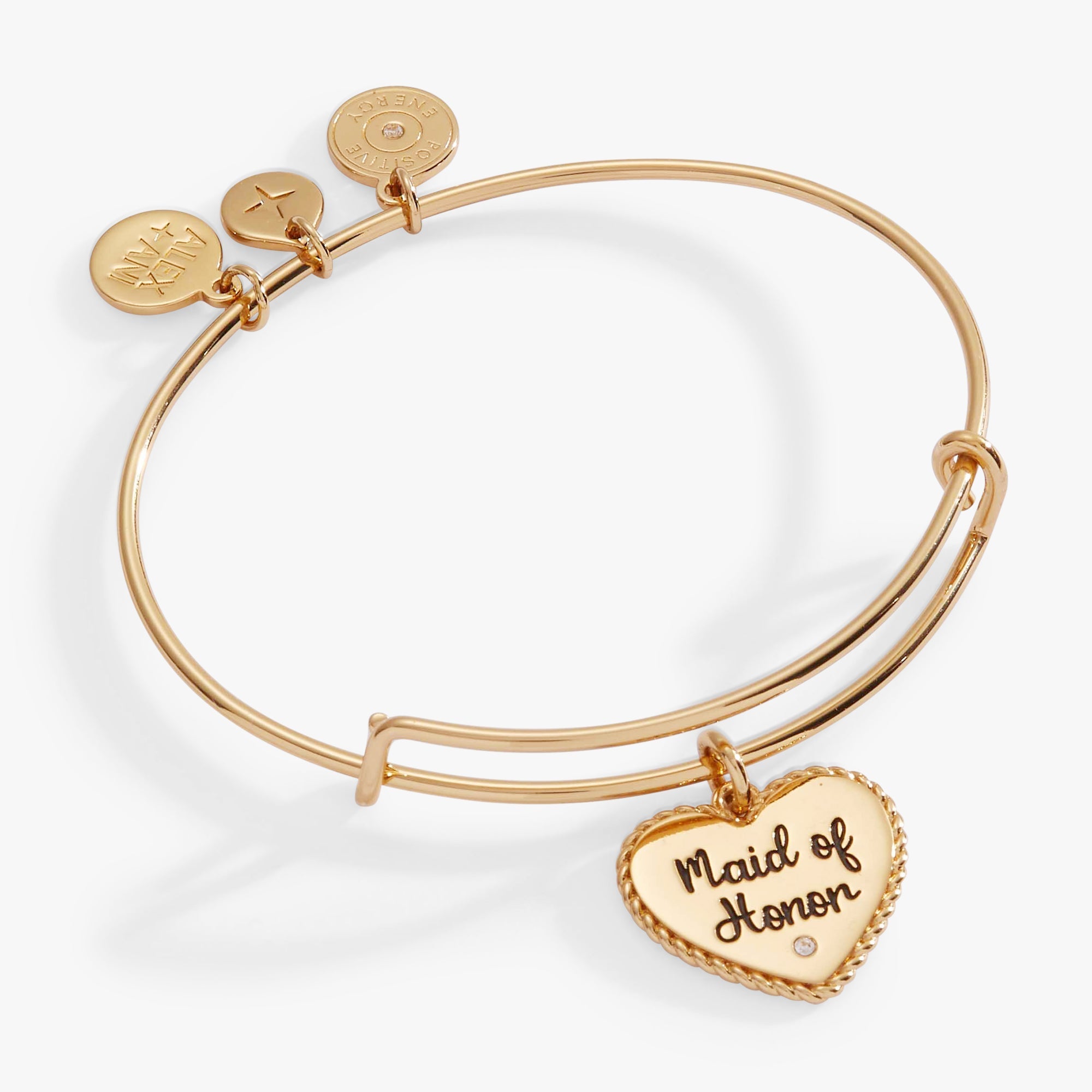 Maid of Honor Heart Bangle – Bridal Party Gift Jewelry Gold | Alex and Ani
