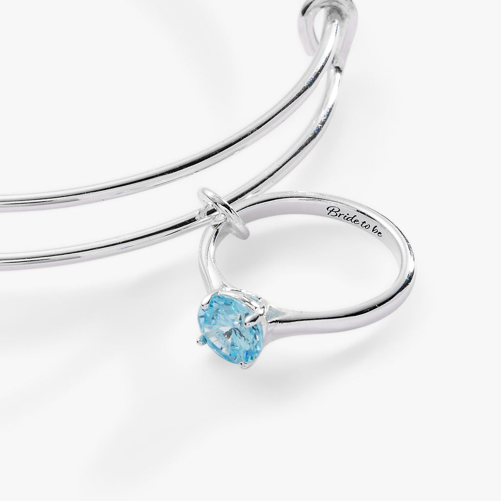 Bride-to-Be Charm Bangle Bracelet – Engagement or Bridal Shower Gift Silver | Alex and Ani