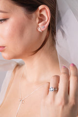 Bridal Bow Duo Stud Earring Set Silver | Alex and Ani