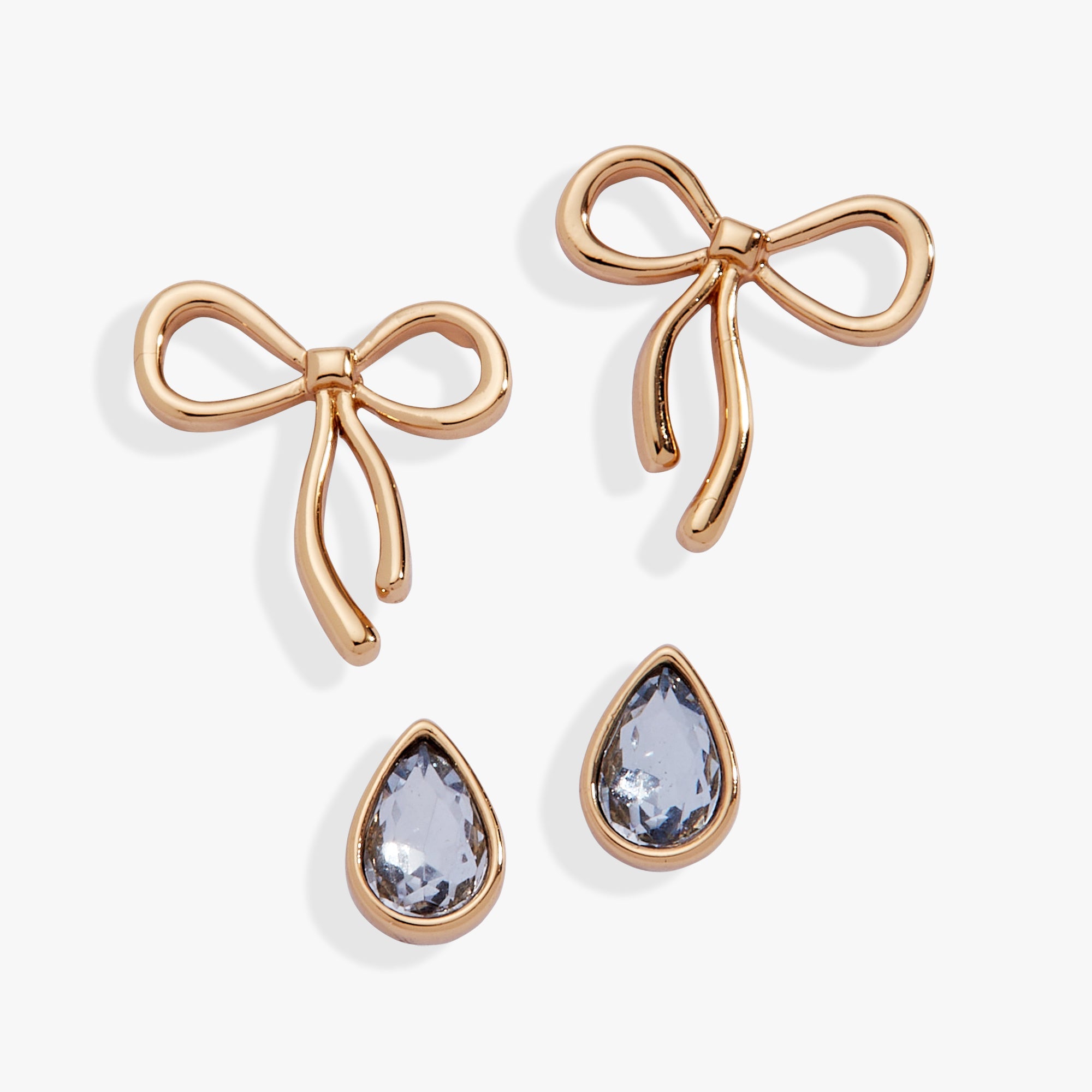 Bridal Bow Duo Stud Earring Set Silver | Alex and Ani