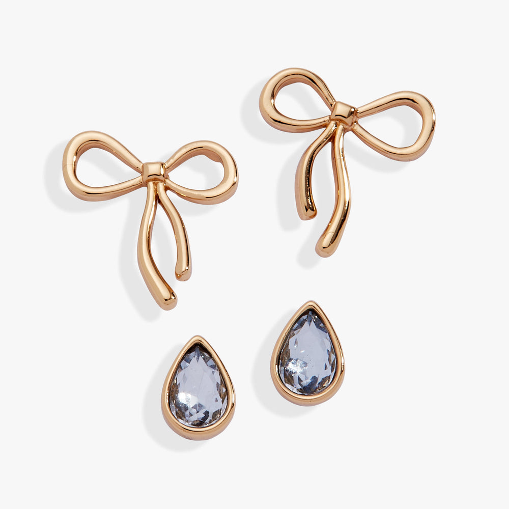 Bridal Bow Duo Stud Earring Set Silver | Alex and Ani