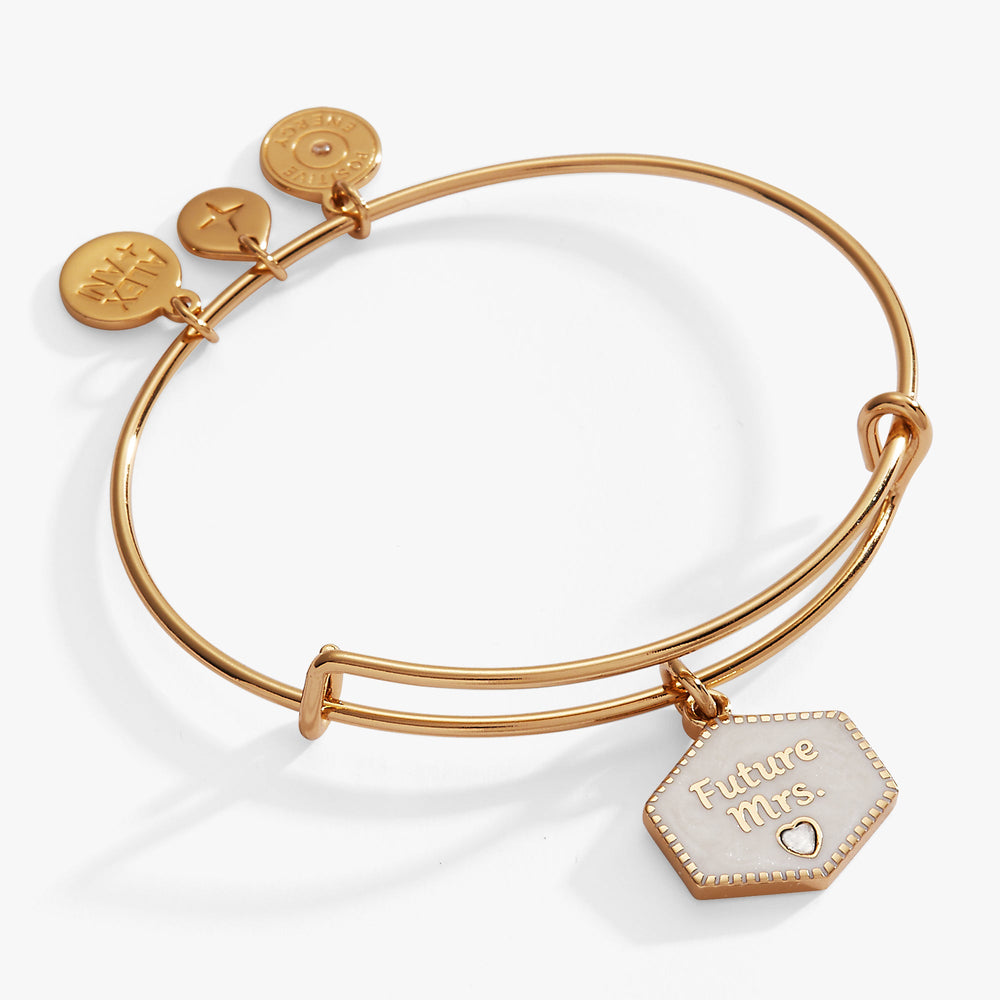 “Future Mrs.” Bridal Charm Bangle – Engagement Gift Jewelry Gold | Alex and Ani