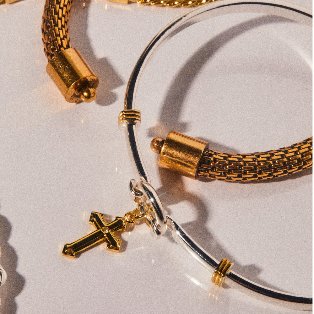 Cross Clip Bangle Two Tone | Alex and Ani