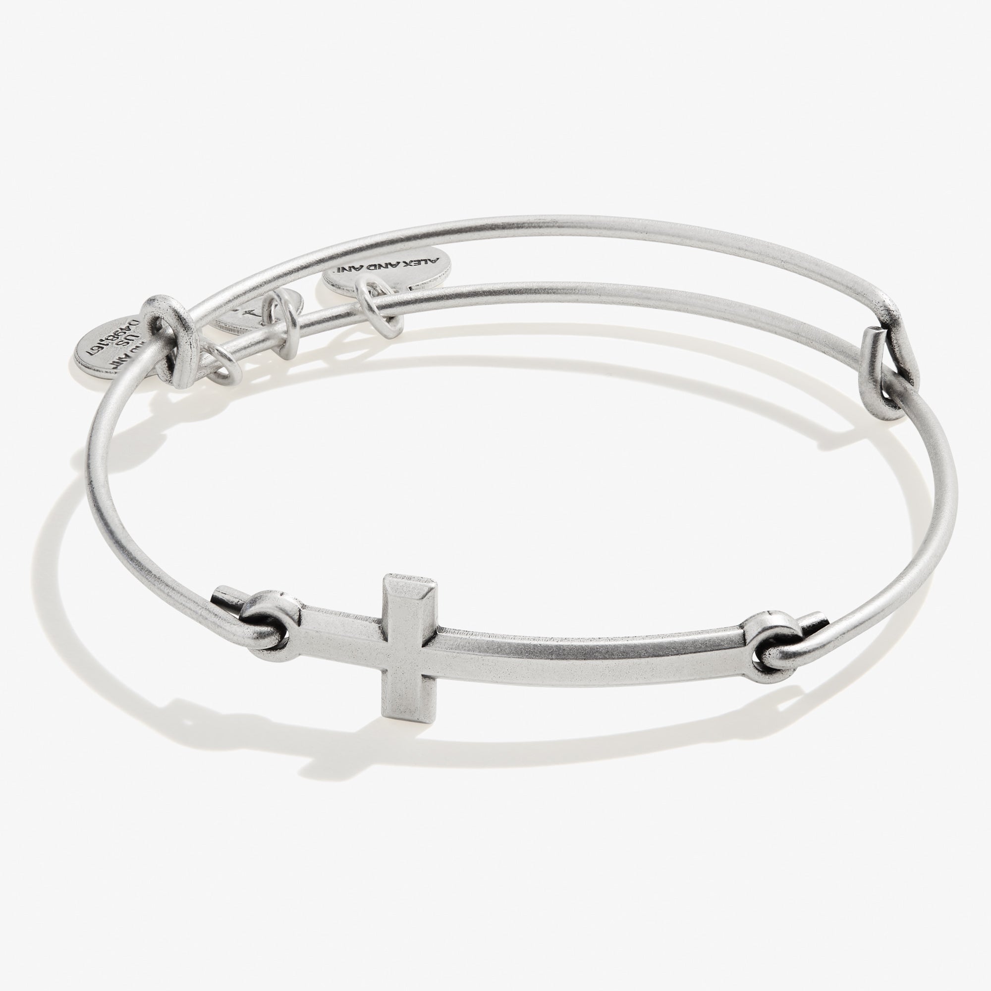 Spiritual Armor Cross Inline Charm Bangle Rafaelian Silver | Alex and Ani