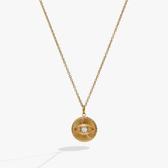 Evil Eye Engravable Pendant Stainless Steel Gold | Alex and Ani