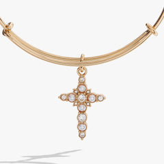 Pearl Cross Bangle Gold | Alex and Ani