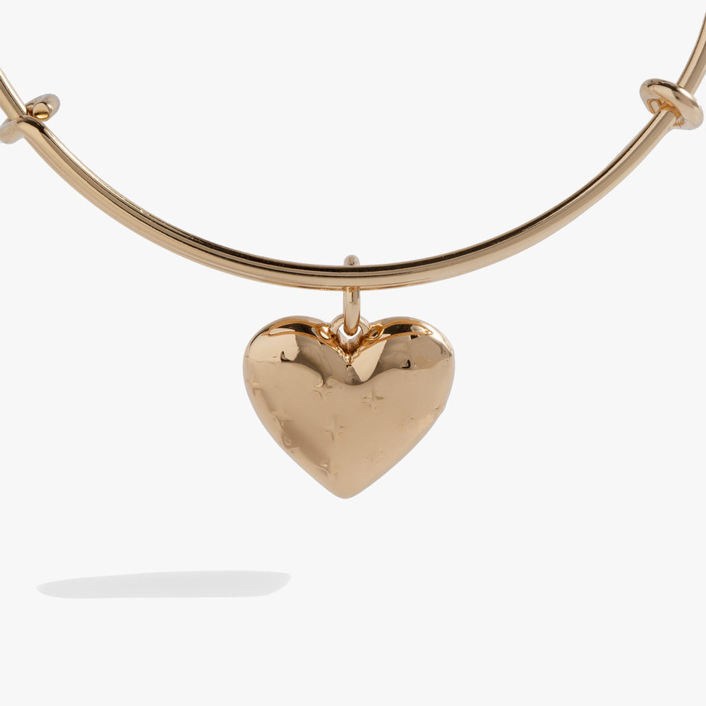 Metal Heart Charm Bangle Gold | Alex and Ani