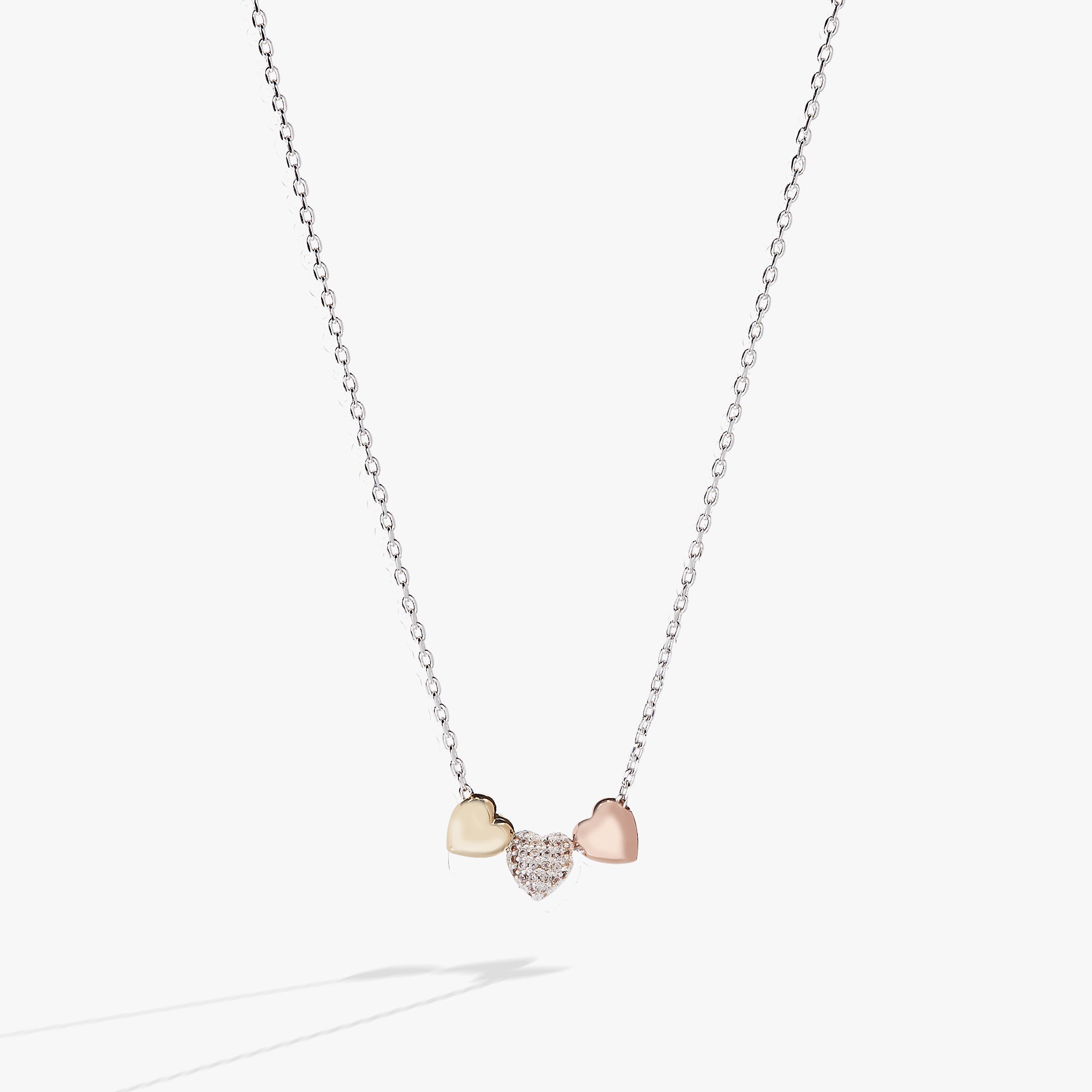 Crystal Heart Slider Necklace Tri-Tone | Alex and Ani