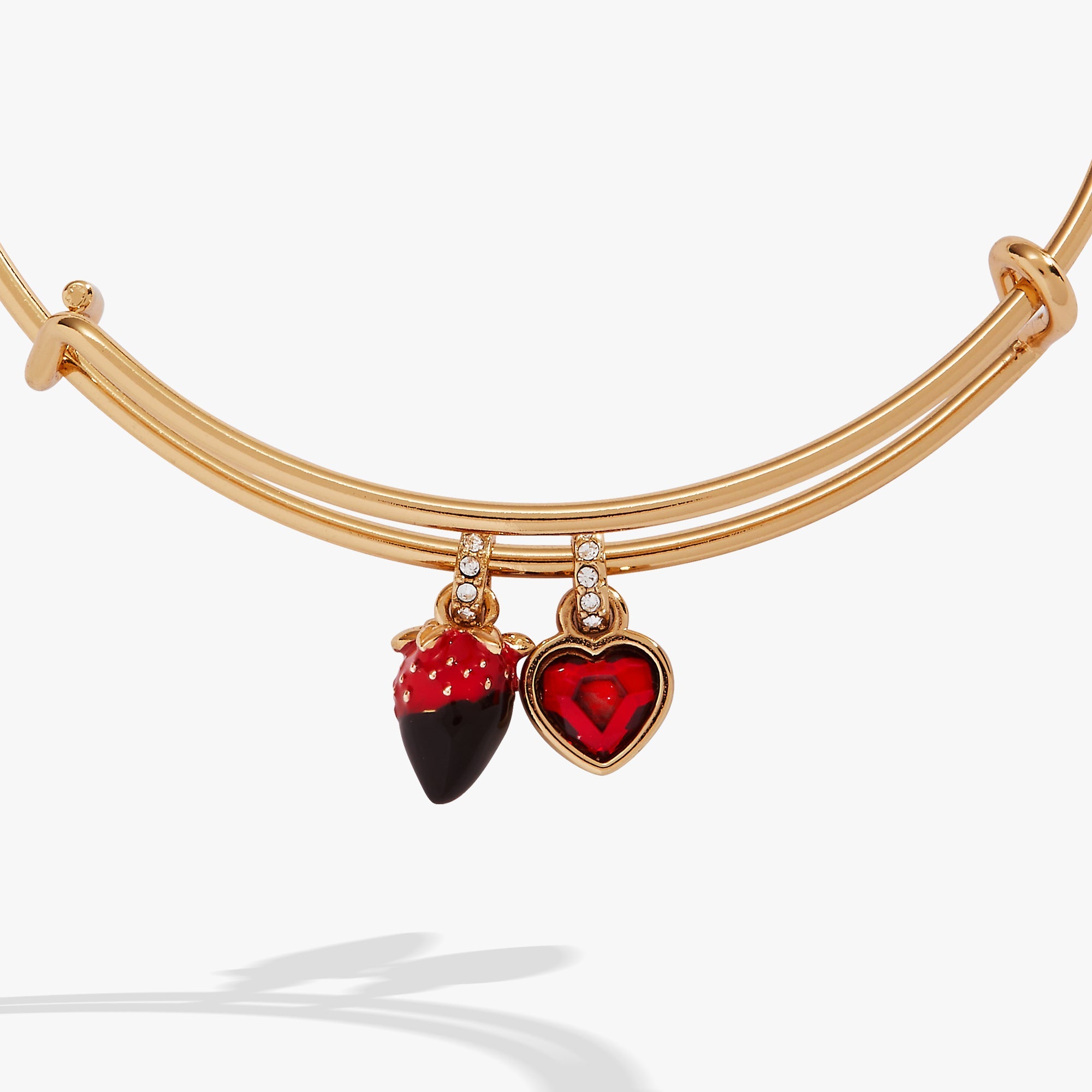 Chocolate-Covered Strawberry Duo Charm Bangle Gold | Alex and Ani