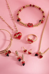 Chocolate-Covered Strawberry Duo Charm Bangle Gold | Alex and Ani