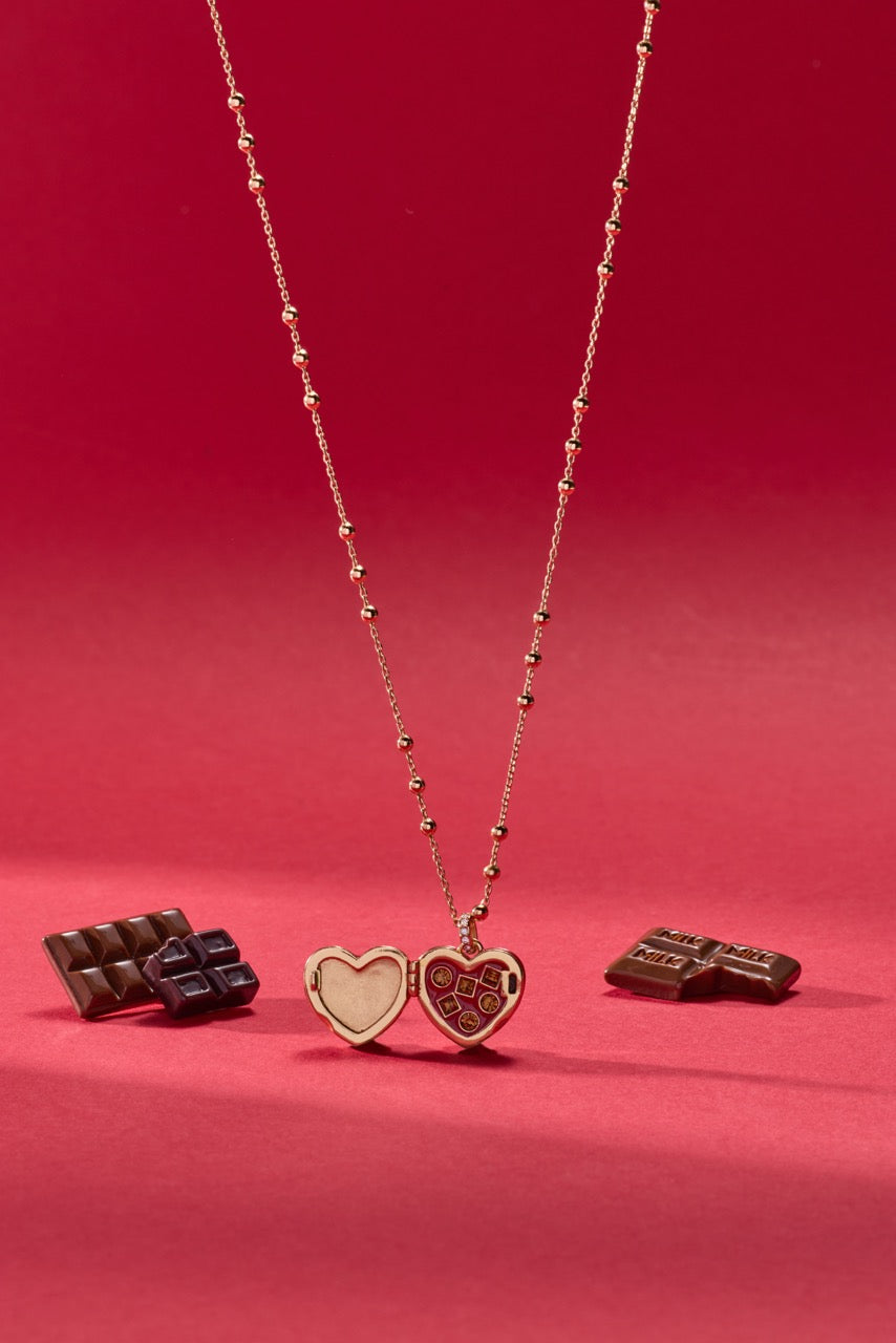Box of Chocolate Locket Necklace Gold | Alex and Ani