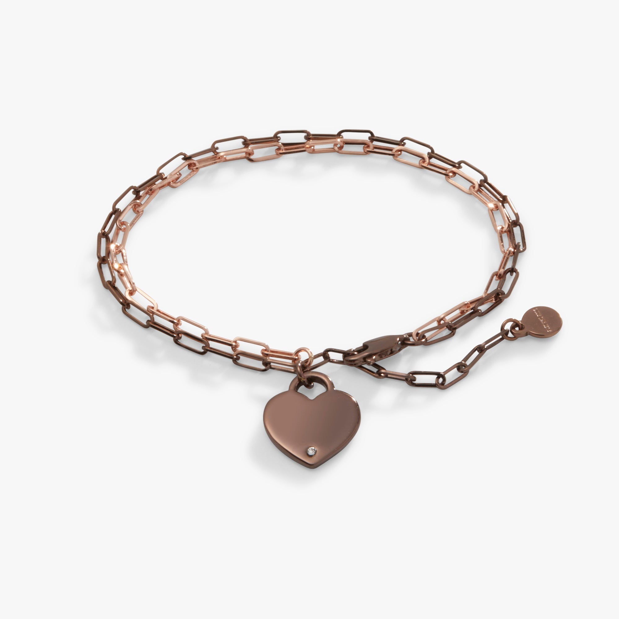 Heart Charm Double Paperclip Chain Bracelet Silver | Alex and Ani