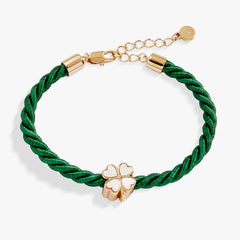 Four Leaf Clover Cord Bracelet Gold | Alex and Ani