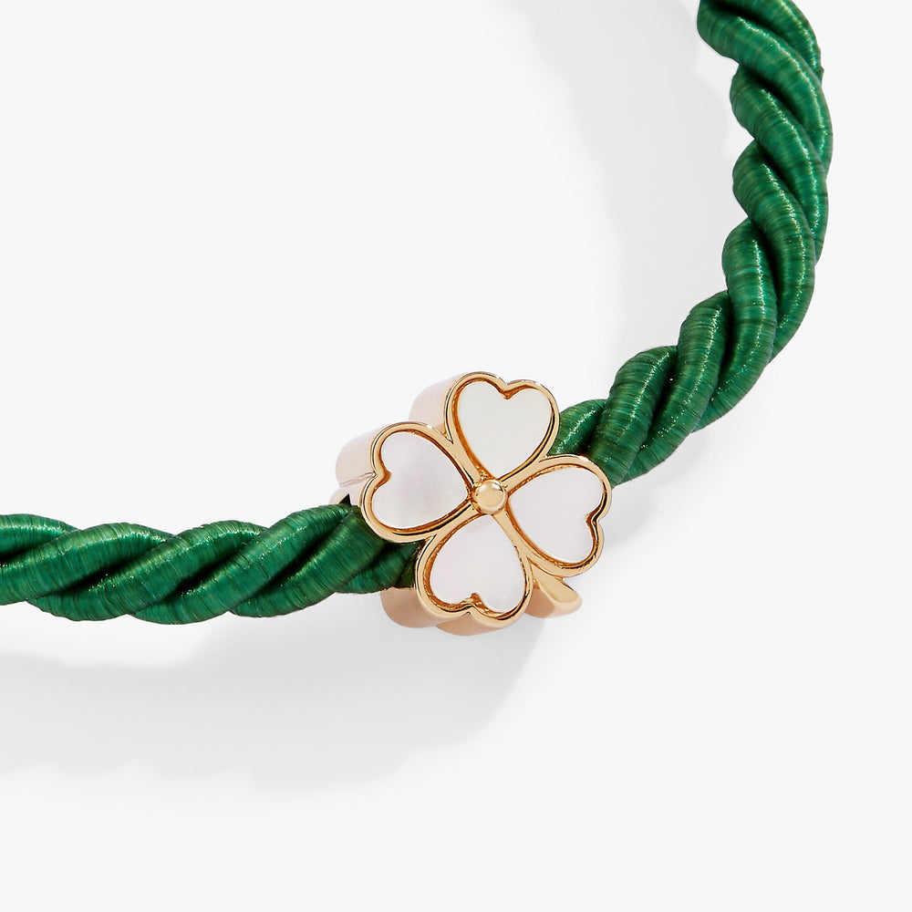 Four Leaf Clover Cord Bracelet Gold | Alex and Ani