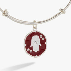 Glass Crystal Hamsa Charm Bangle Antique Silver | Alex and Ani