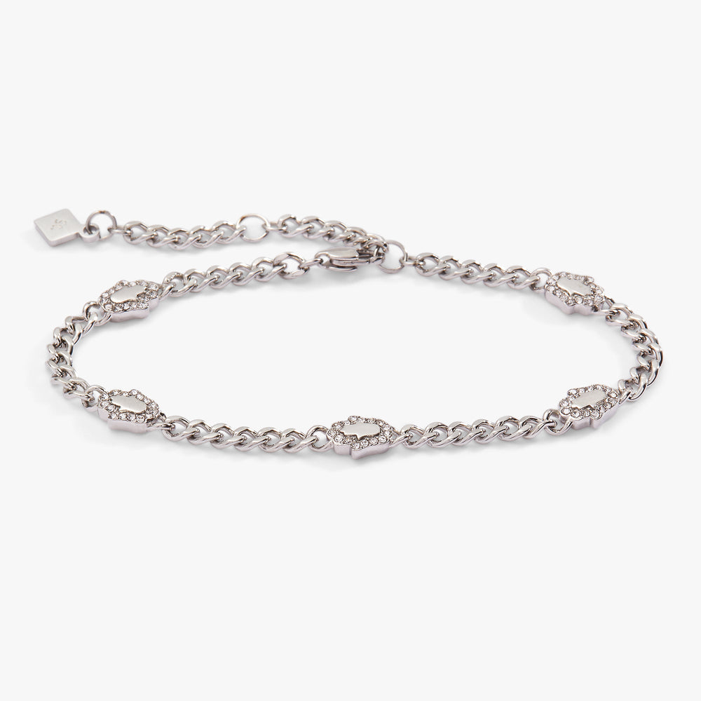 Hamsa Curb Chain Bracelet Stainless Steel Silver | Alex and Ani