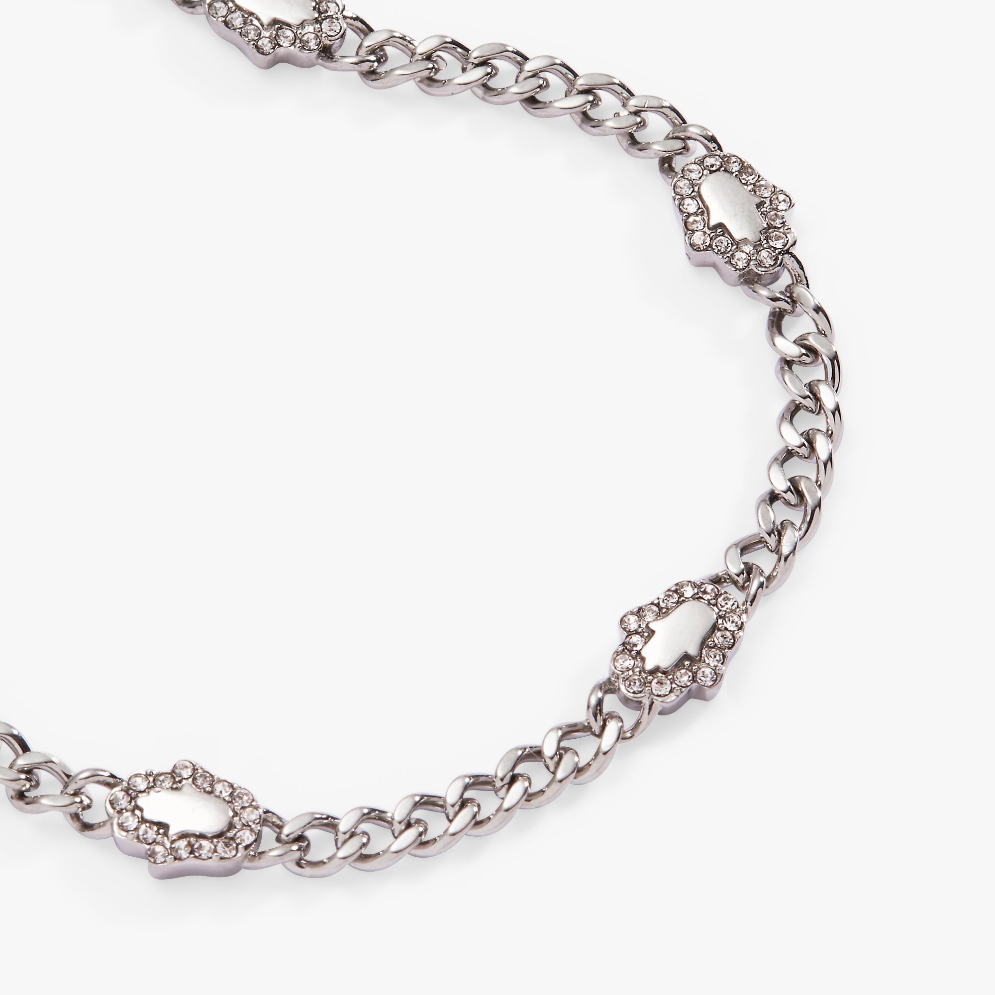 Hamsa Curb Chain Bracelet Stainless Steel Silver | Alex and Ani