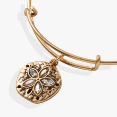 Sand Dollar Charm Bangle Antiqued Gold | Alex and Ani
