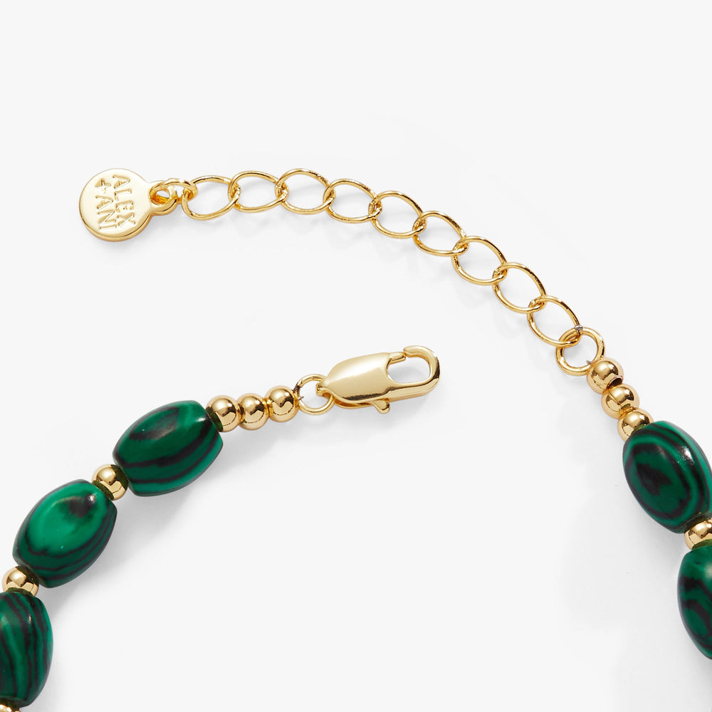 Malachite Charm Bracelet Gold | Alex and Ani