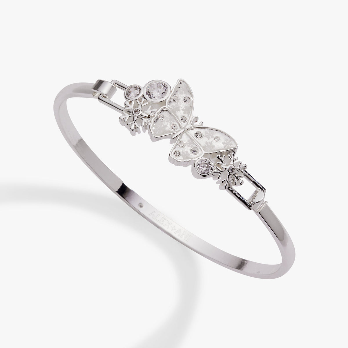 Glass Butterfly Tension Bangle Silver | Alex and Ani