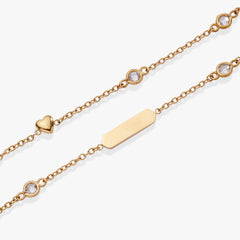 Heart Chain Adjustable Bracelet Stainless Steel Gold | Alex and Ani