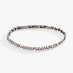 Heart Charm Tennis Bracelet Stainless Steel Gold | Alex and Ani