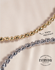 Heart Charm Tennis Bracelet Stainless Steel Gold | Alex and Ani