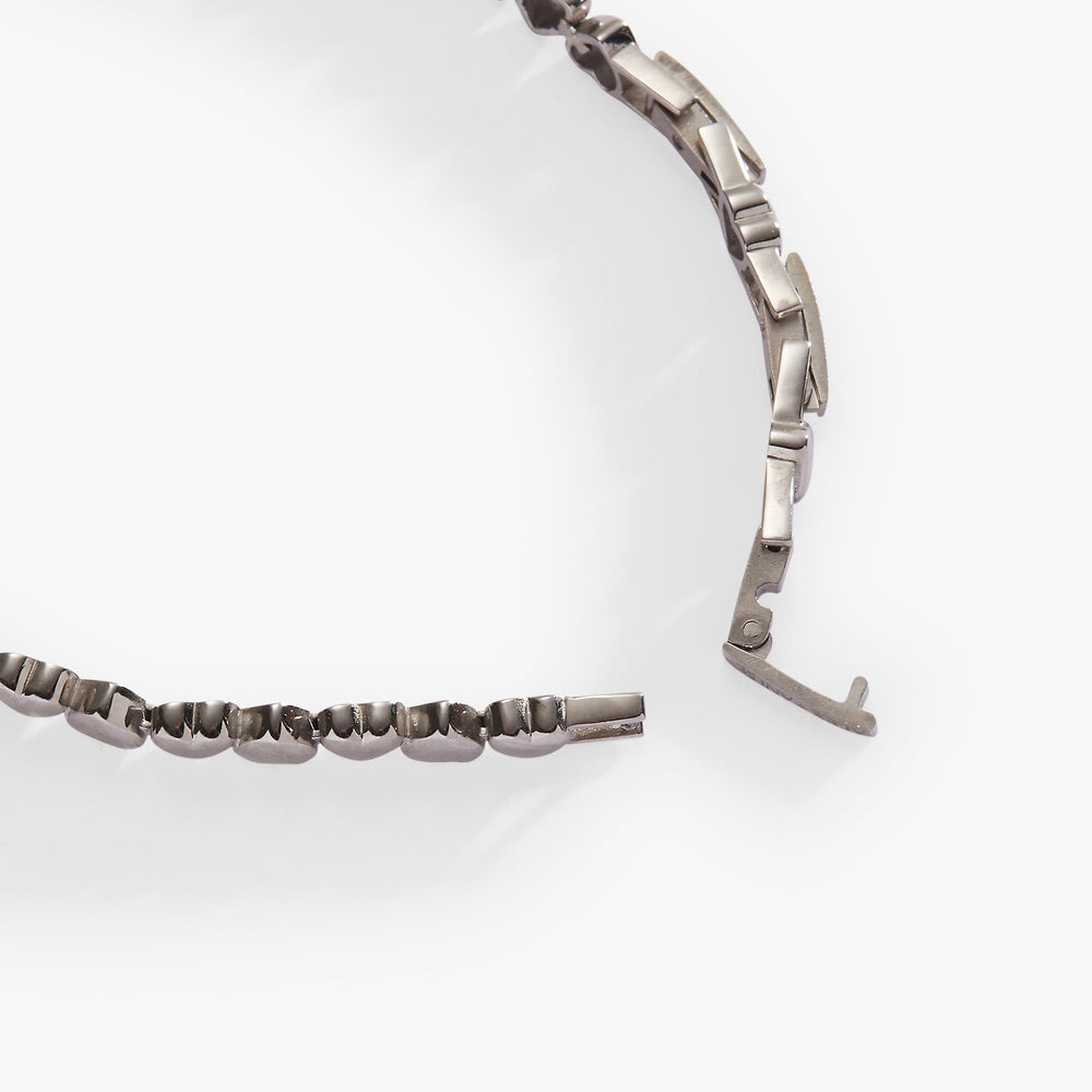 Heart Charm Tennis Bracelet Stainless Steel Gold | Alex and Ani