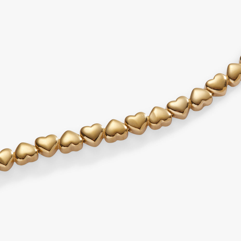 Heart Charm Tennis Bracelet Stainless Steel Gold | Alex and Ani