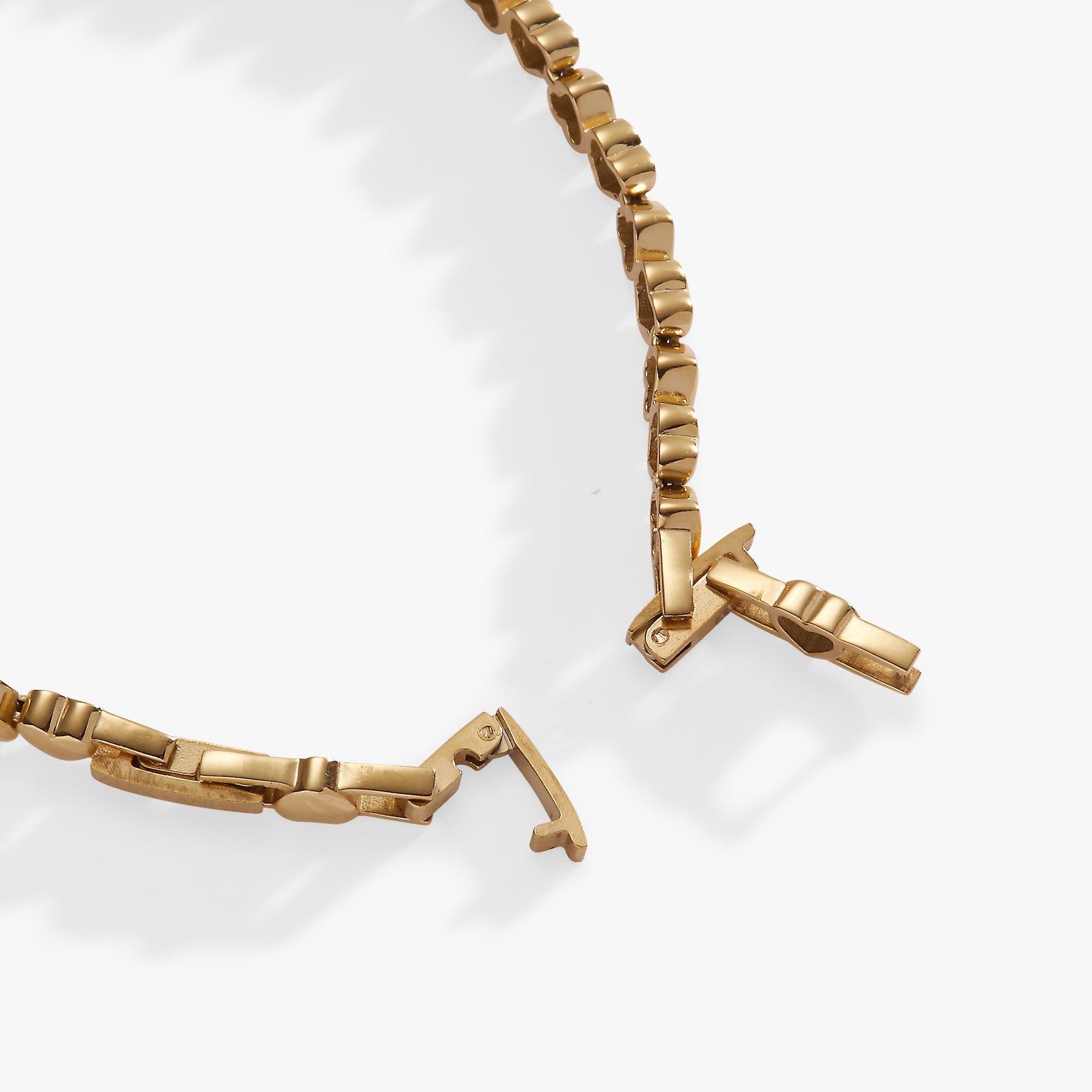 Heart Charm Tennis Bracelet Stainless Steel Gold | Alex and Ani