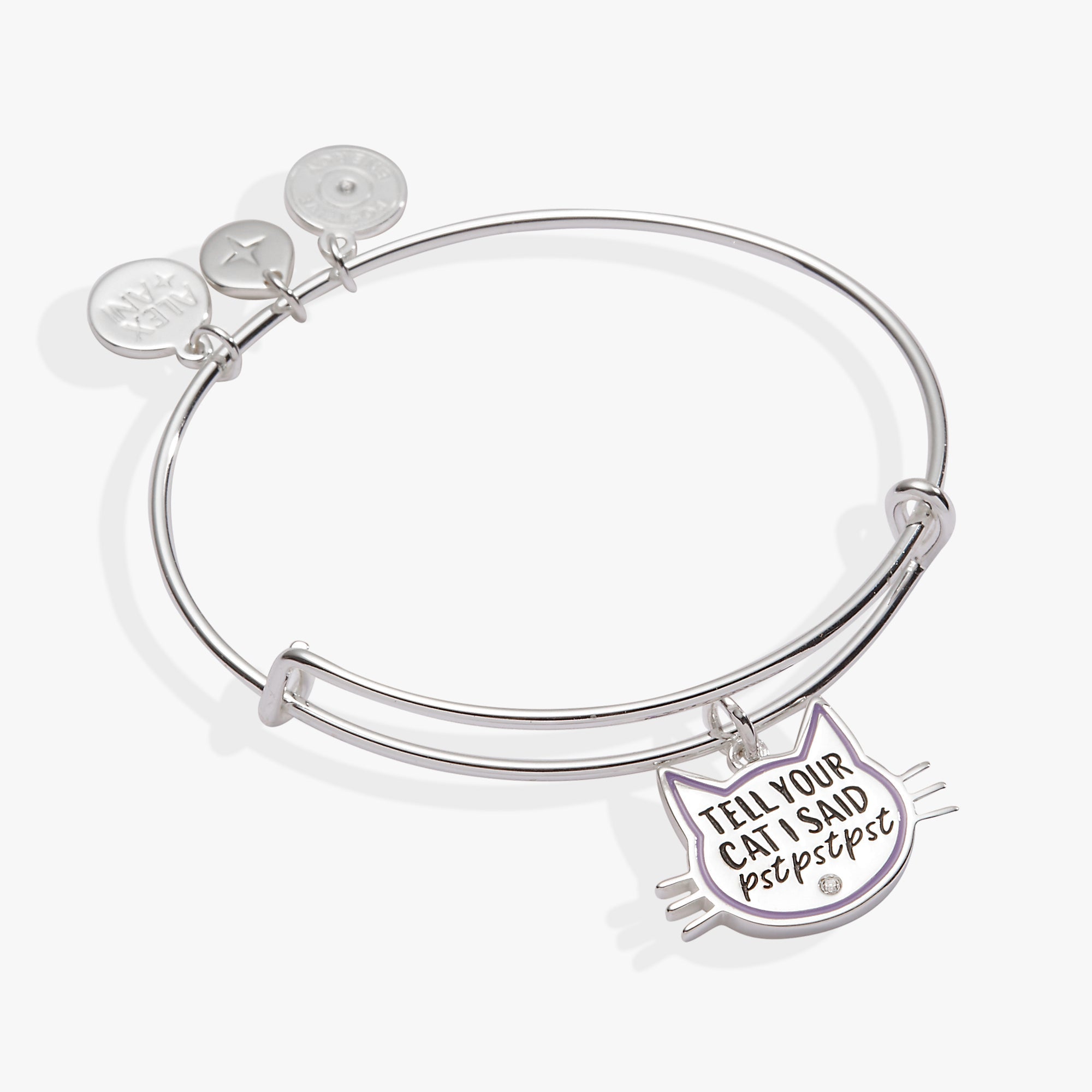 Tell Your Cat I Said Pst Pst Pst Bangle Silver | Alex and Ani