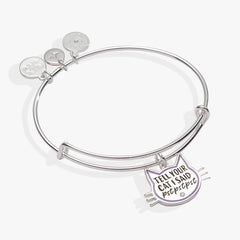 Tell Your Cat I Said Pst Pst Pst Bangle Silver | Alex and Ani