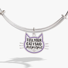 Tell Your Cat I Said Pst Pst Pst Bangle Silver | Alex and Ani