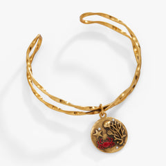 Sea Scene Twisted Cuff Antiqued Gold | Alex and Ani
