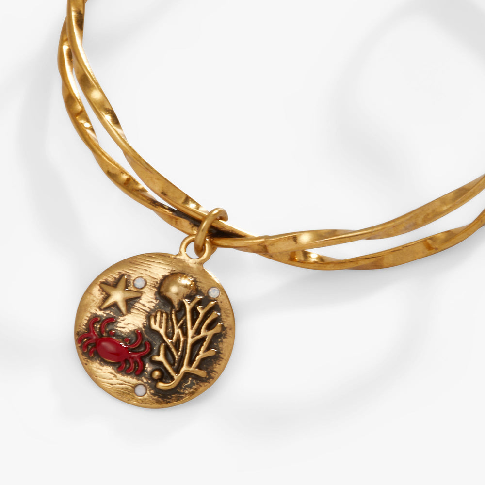 Sea Scene Twisted Cuff Antiqued Gold | Alex and Ani