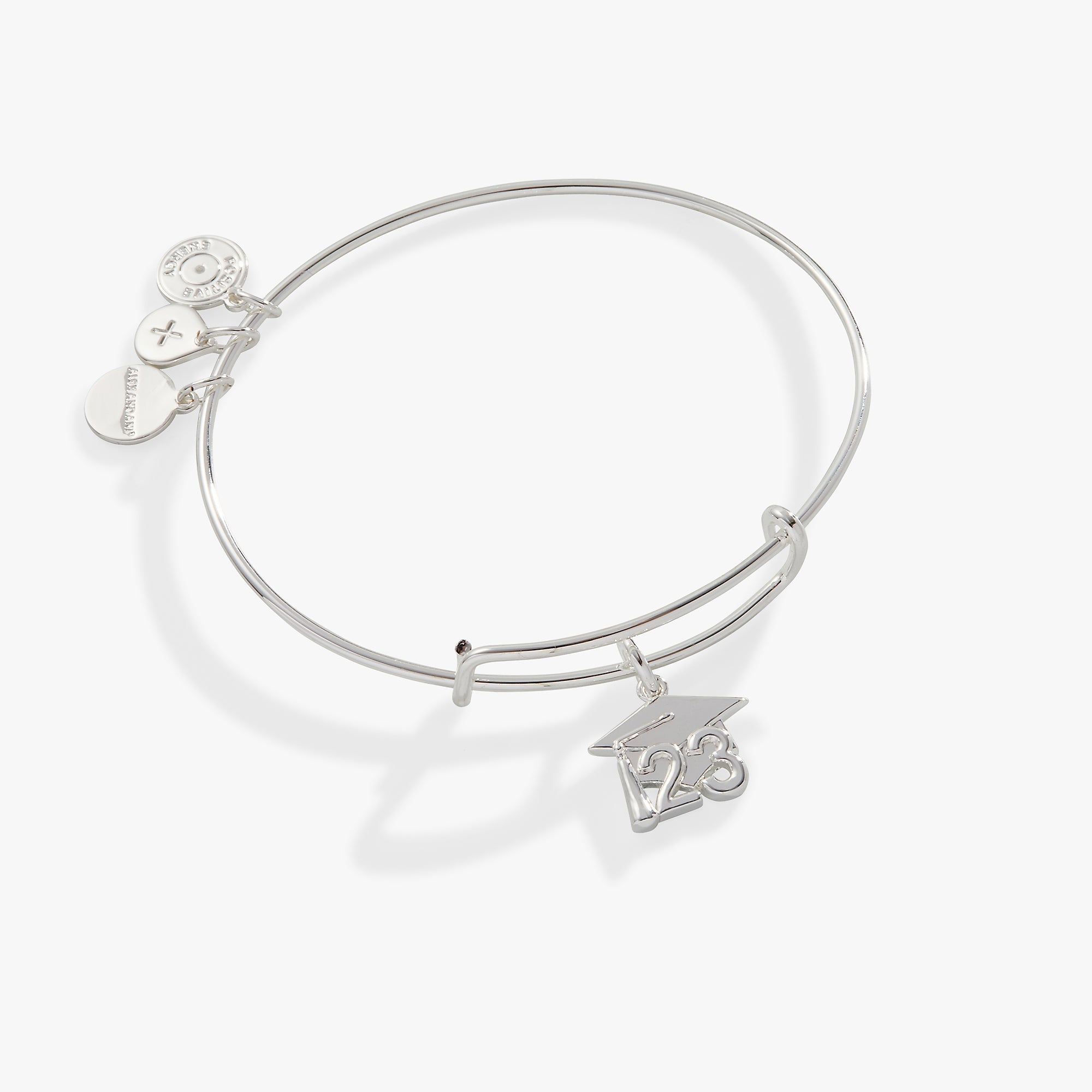 2023 Graduation Cap Charm Bangle Bracelet Silver | Alex and Ani