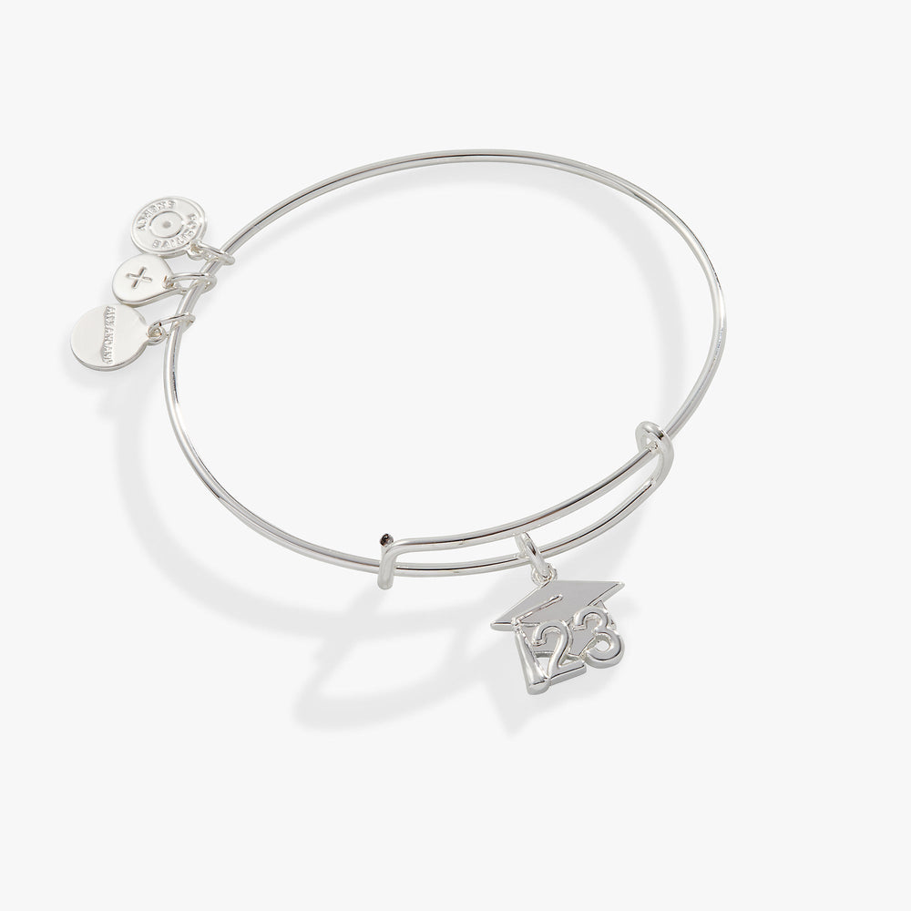 2023 Graduation Cap Charm Bangle Bracelet Silver | Alex and Ani