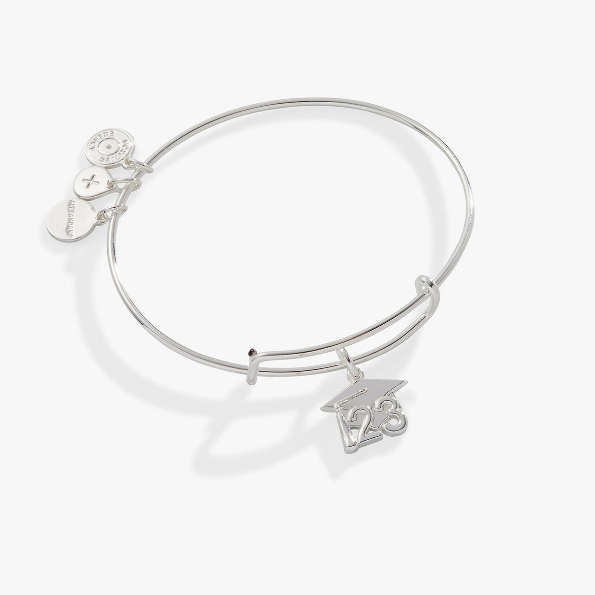 2023 Graduation Cap Charm Bangle Bracelet Silver | Alex and Ani