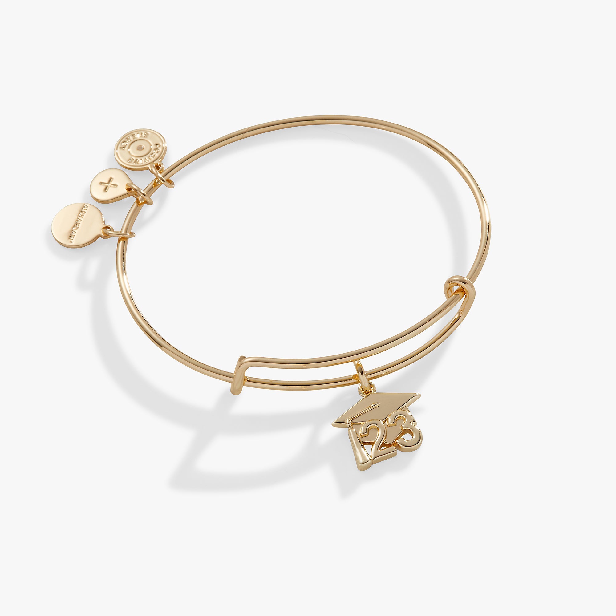 2023 Graduation Cap Charm Bangle Bracelet Silver | Alex and Ani