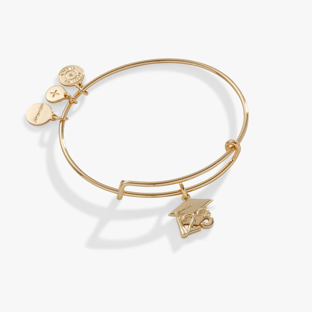 2023 Graduation Cap Charm Bangle Bracelet Silver | Alex and Ani