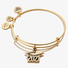 2021 Graduation Cap Charm Bangle - Alex and Ani Rafaelian Gold | Alex and Ani