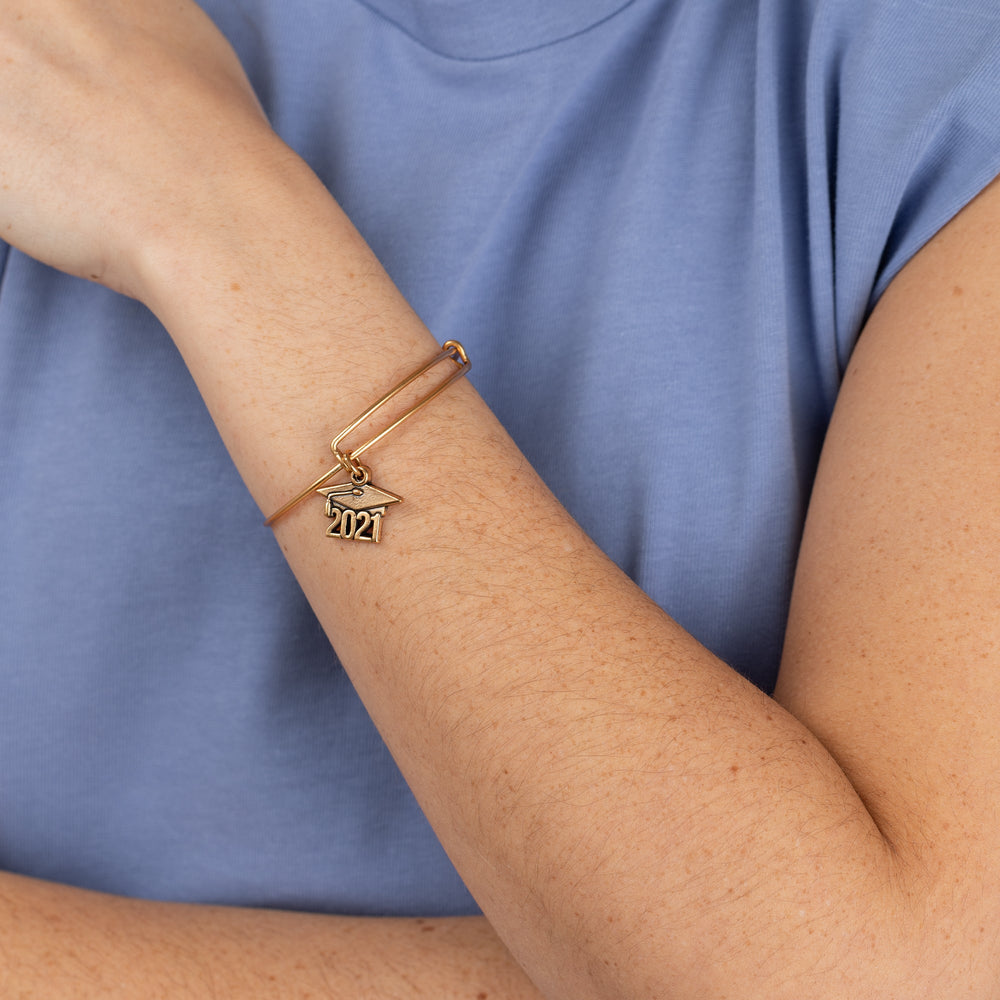 2021 Graduation Cap Charm Bangle - Alex and Ani Rafaelian Gold | Alex and Ani