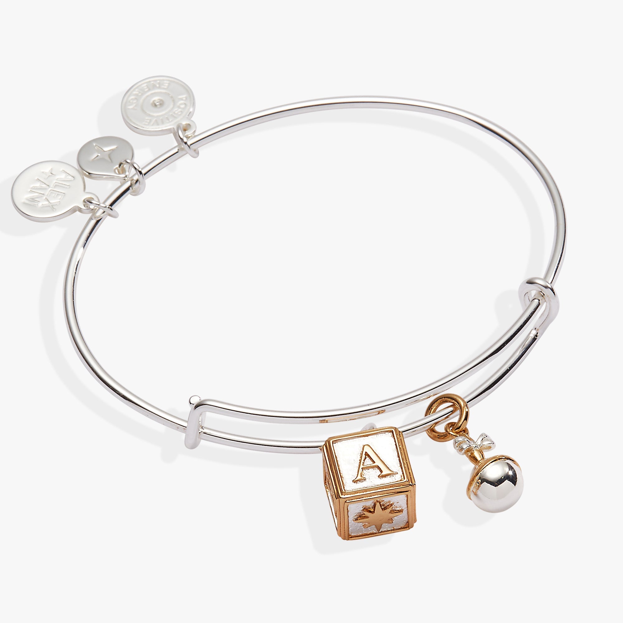 Baby Block and Rattle Bangle Two Tone | Alex and Ani