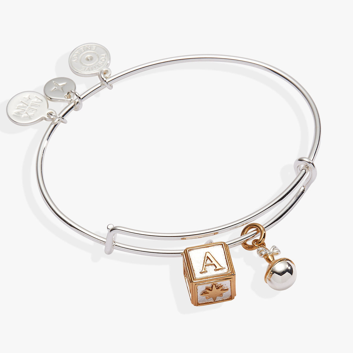 Baby Block and Rattle Bangle Two Tone | Alex and Ani