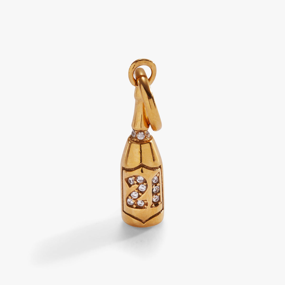 Champagne 21st Birthday Charm Stainless Steel Gold | Alex and Ani