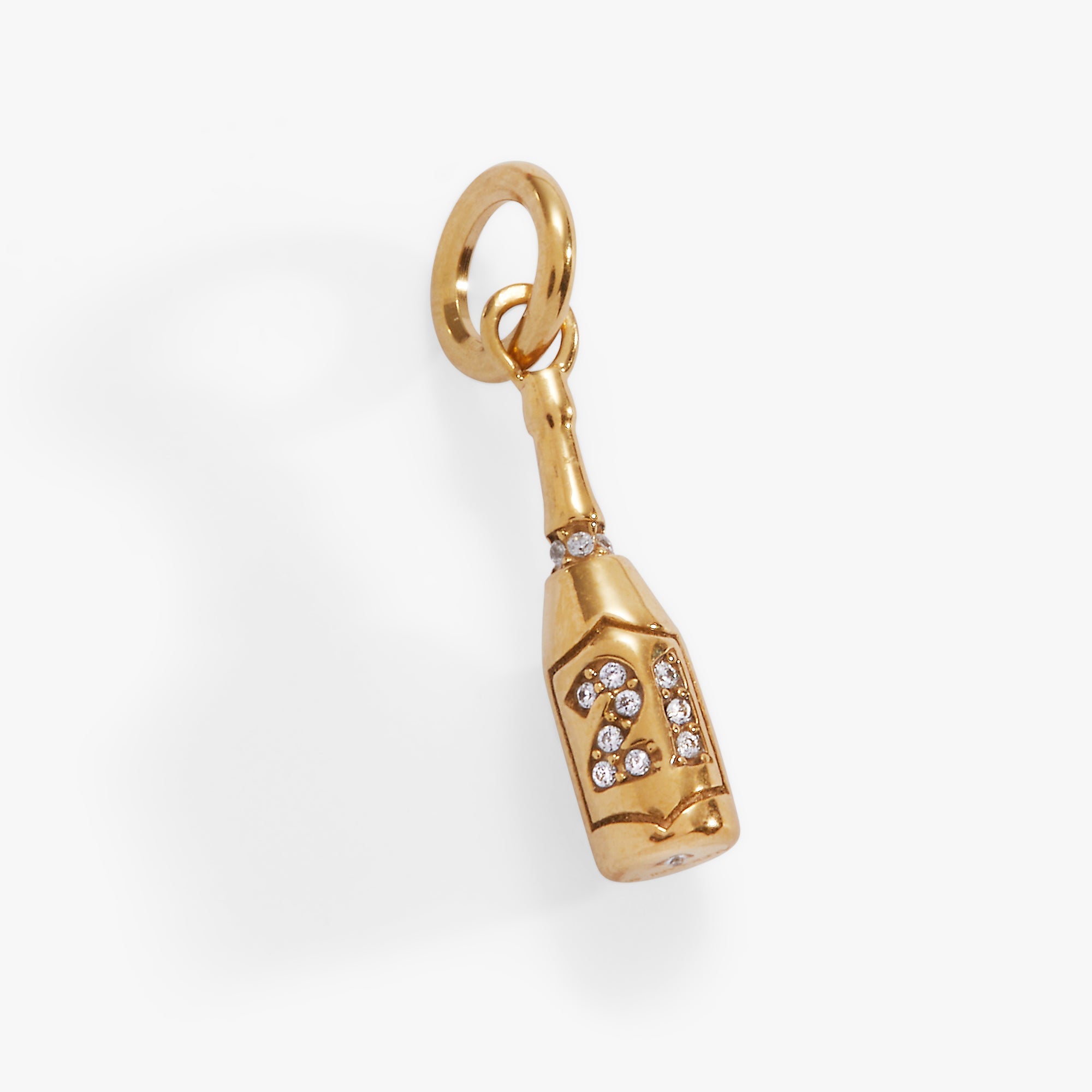 Champagne 21st Birthday Charm Stainless Steel Gold | Alex and Ani