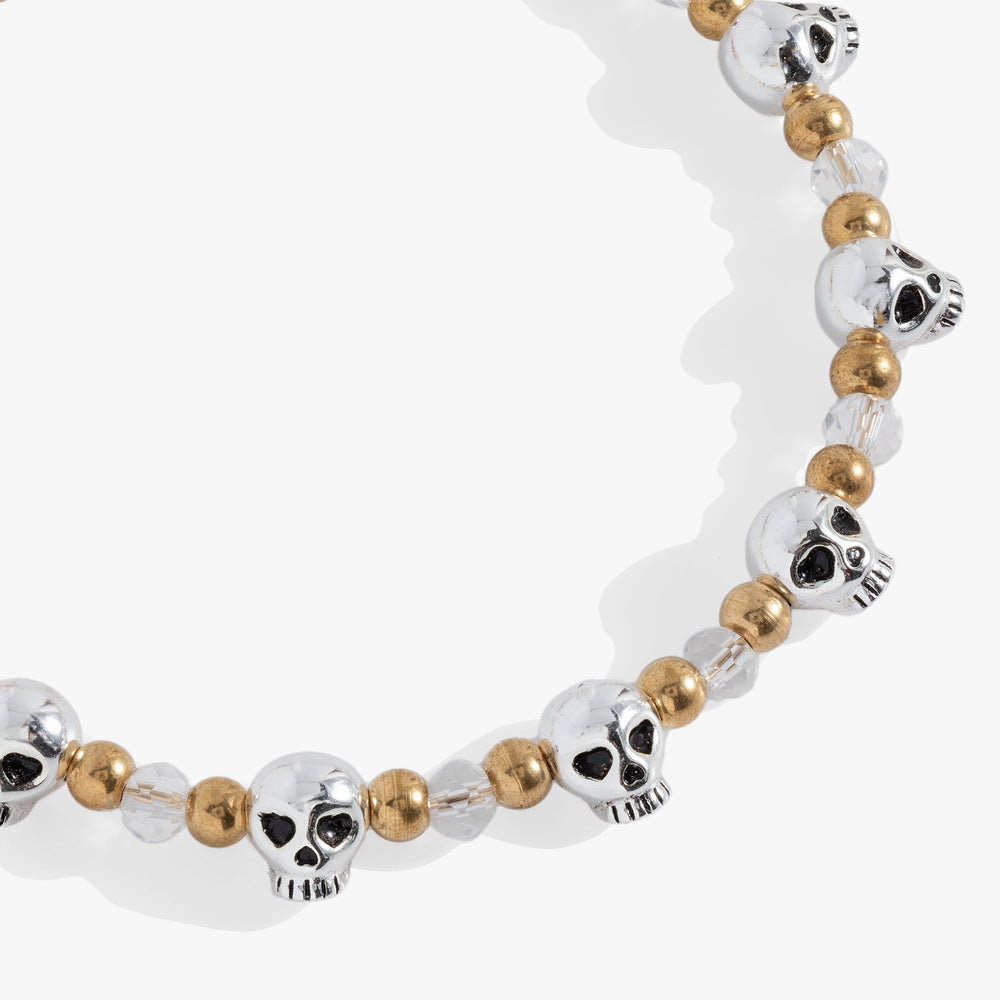 Skull Beaded Bangle Two Tone | Alex and Ani