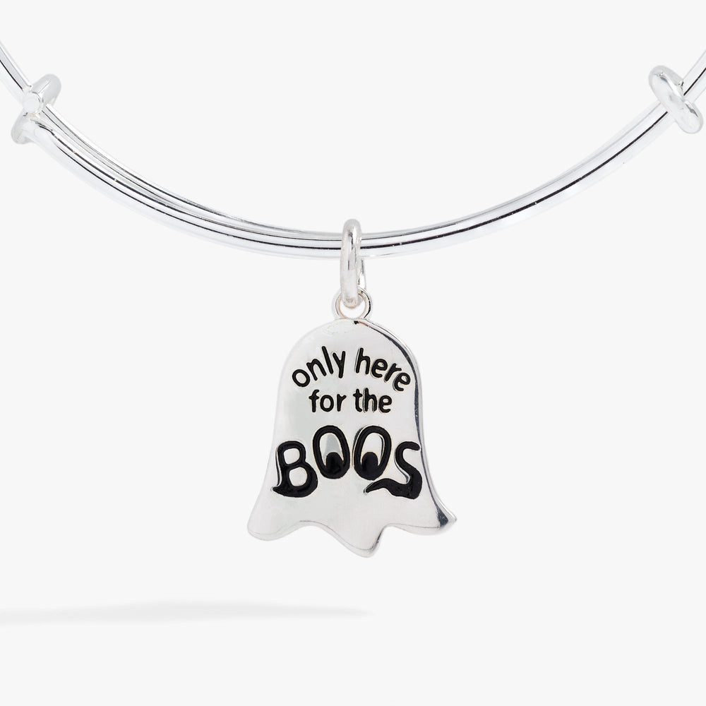 Ghost 'Only Here for the Boos' Textured Bangle Silver | Alex and Ani