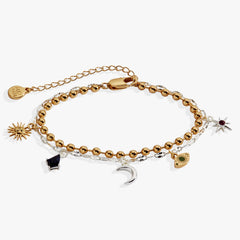 Moon Magic 2 Row Charm Bracelet Two Tone | Alex and Ani