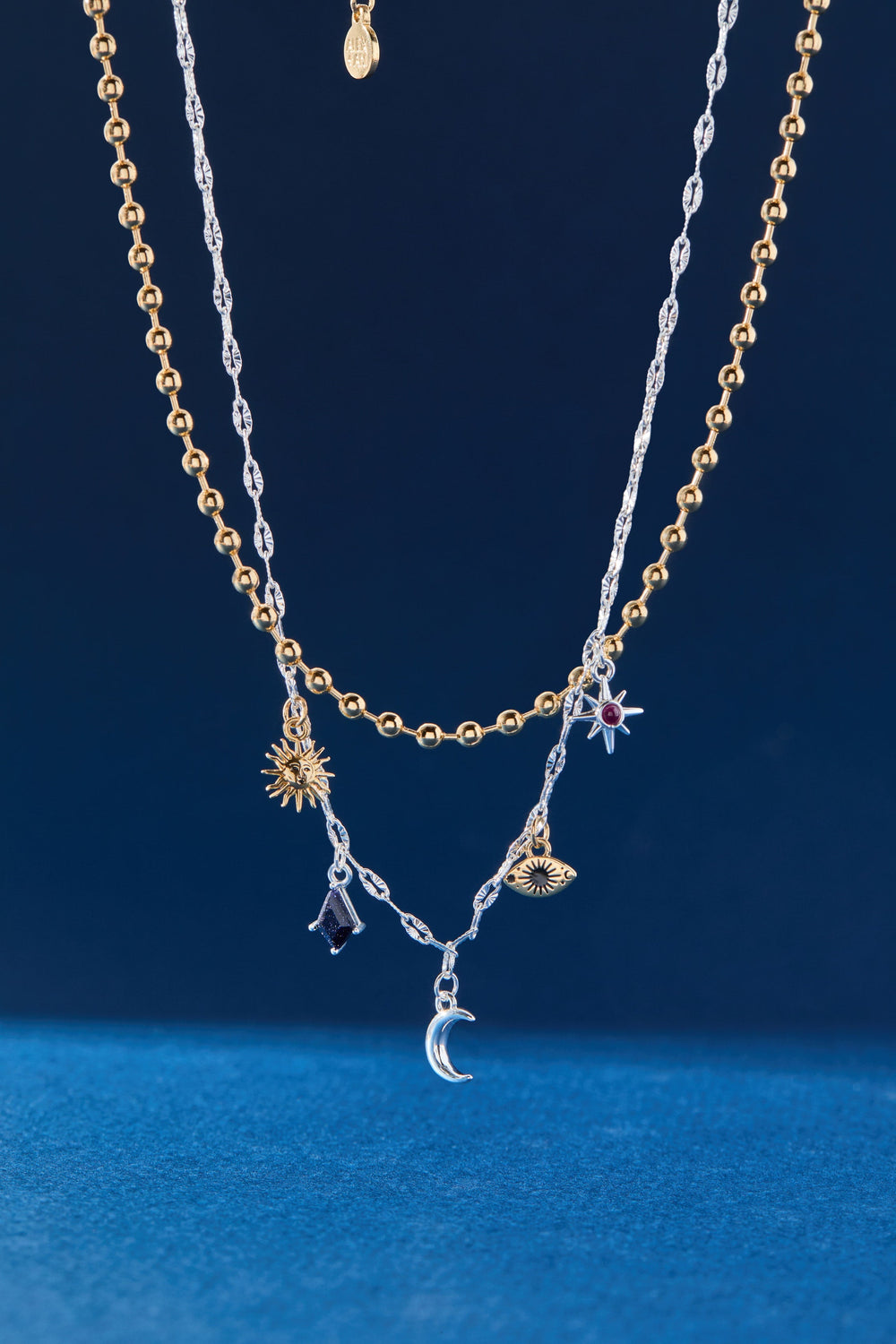 Moon Magic 2 Row Charm Necklace Two Tone | Alex and Ani